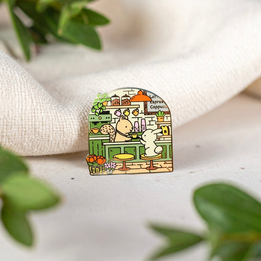Coffee Shop Premium Enamel Pin