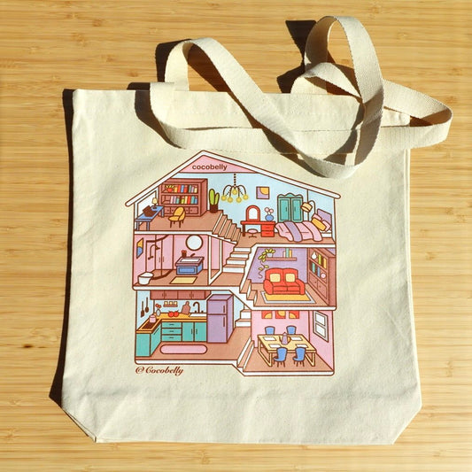 Cotton Canvas Tote Bag Dollhouse