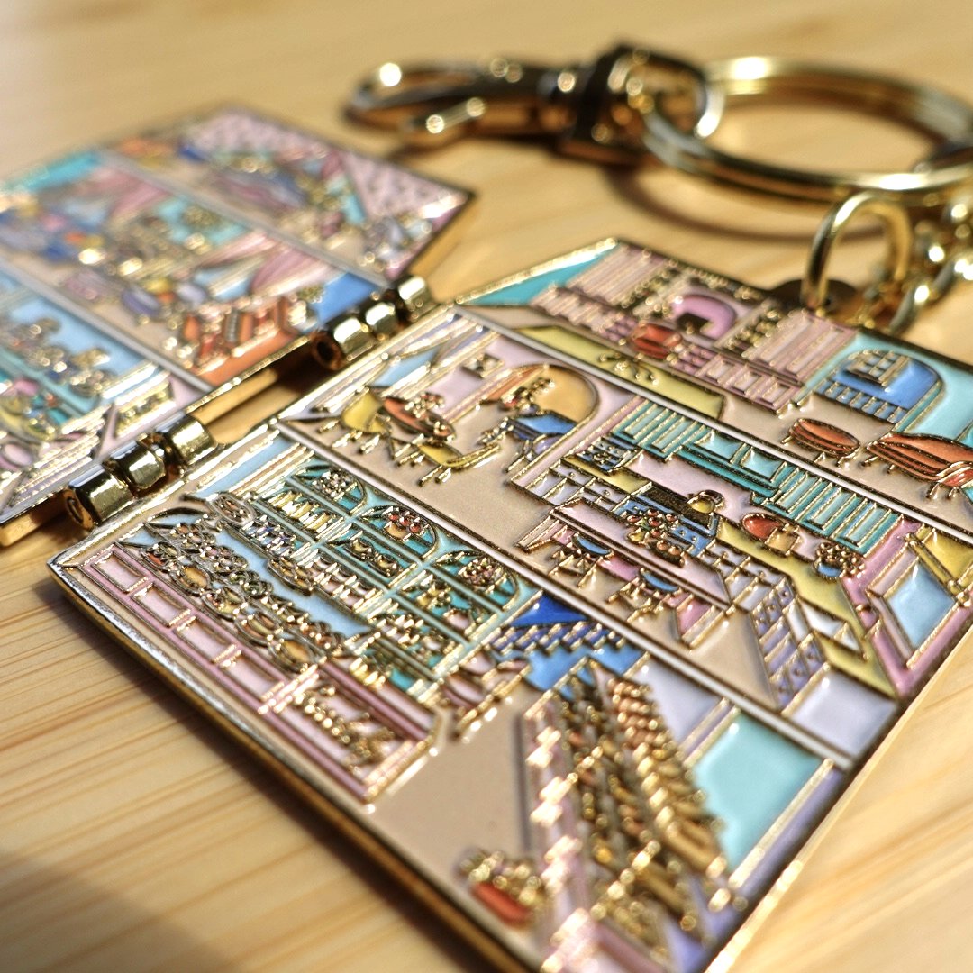 Cocobelly Dollhouse Hinged Enamel Keychain - Limited Edition